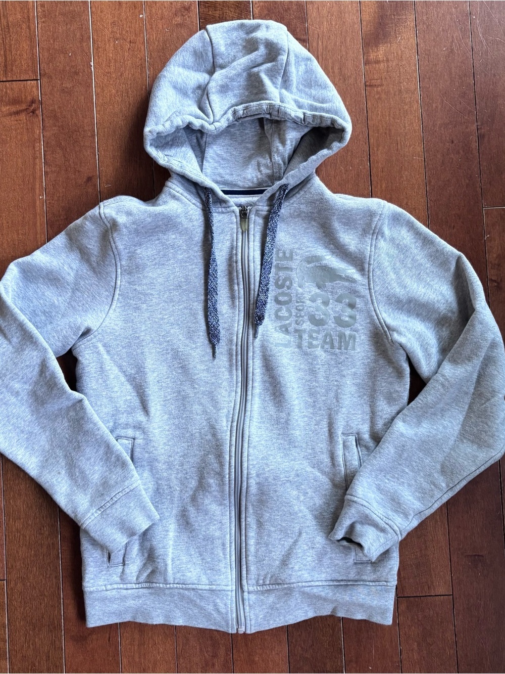 Lacoste Light Gray Full-Zip Hoodie